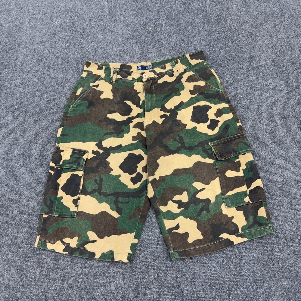 Renegade Cargo Shorts Mens 36 Green Camo Cotton Utility Gorpcore Streetwear